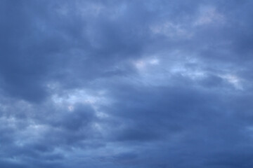 dark blue rainy autumn cloudy sky