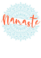 Mandala Lotus flower. Namaste sign