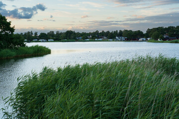 Lake at the camping sight. Bergkvara, Kalmar, Sweden.