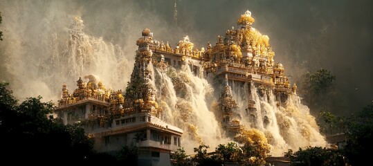 El Dorado's Lost City of Treasure. 3D illustration