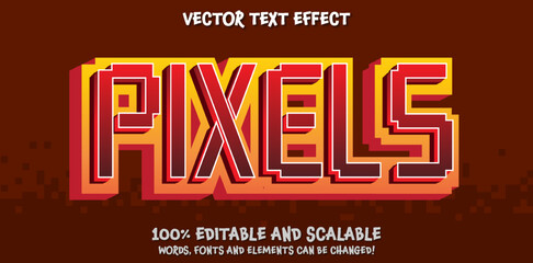 Pixel 3d editable vector text effect, ready for use to design banners posters and social media posts. Typography effect 
