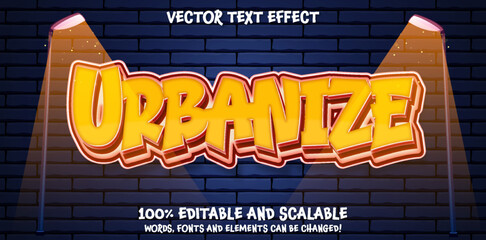 Urban graffiti teen text effect, editable modern city lettering typography font ready for use to design posters banners and social media posts