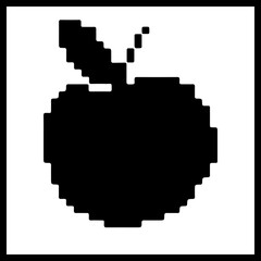 Fototapeta premium Isolated icon of a low-resolution pixel apple. Concept of NFT and fruits. 