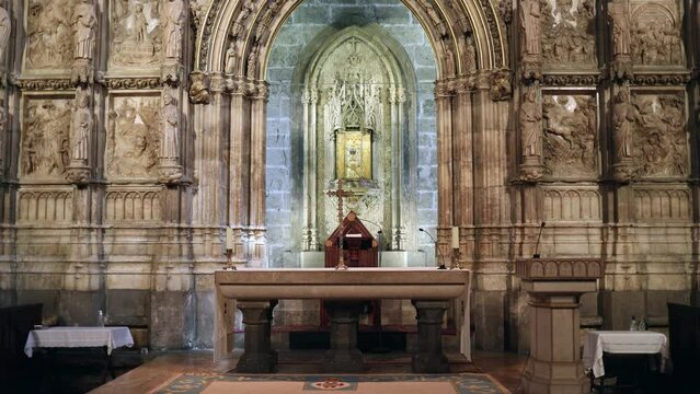 Chapel of the Relic of the Holy Grail inside Valencia Cathedral, Holy Chalice, Spain