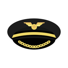 Pilot hat vector drawing captain cap illustration design © valvectors