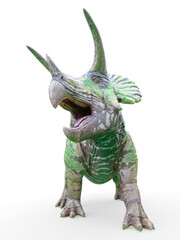 triceratops standing up on white background © DM7