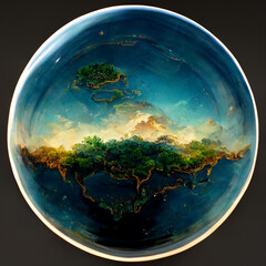 Abstract imaginary globe painting background