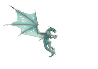 Fototapeta premium dragon the nocturnal beast floating side view