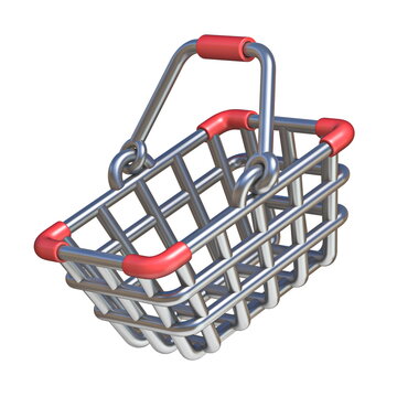 Metal shopping basket 3D