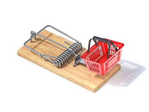 Mousetrap with shopping basket 3D