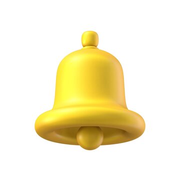 Yellow notification bell 3D
