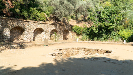 Water cistern in House of Virgin Mary near Ephesus. House of Virgin Mary near Ephesus in Selcuk, Izmir, Turkey