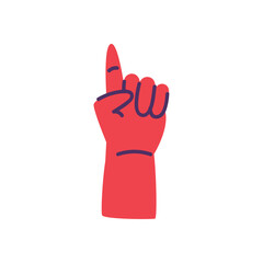 flat crimson hand pointing