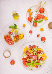 fresh and colorful salad on the table
