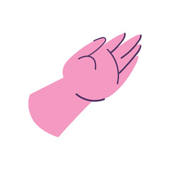 flat pink hand