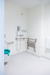 modern hospital adapted bathroom, wheelchair access