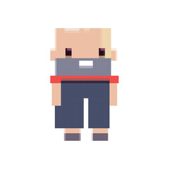 Obraz premium standing flat 8-bit gentleman