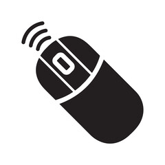 Computer optical wireless mouse icon | Black Vector illustration |