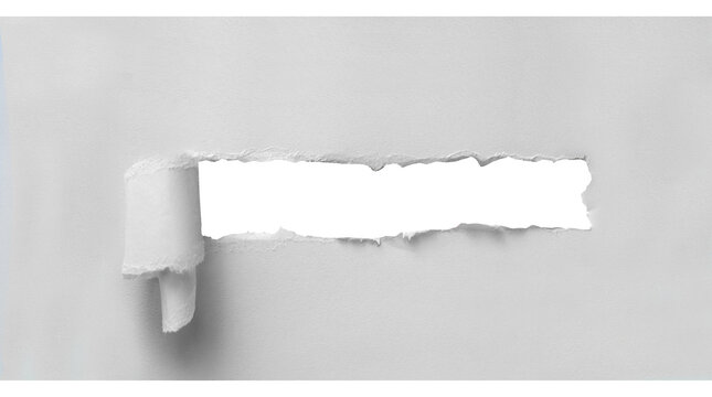 Here is an opening torn in grey paper that is on a transparent background and is a 3-d illustration.