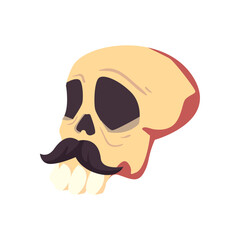 flat skull with mostache