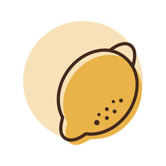 Lemon isolated design vector icon. Fruit sign