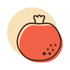 Garnet, Pomegranate isolated design vector icon