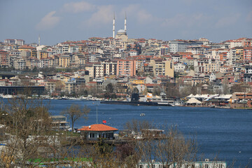 A view from The Golden Horn in Istanbul, Turkey.
