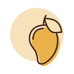 Mango tropical fruit vector isolated icon