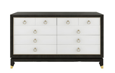Modern white and black plywood cabinet. Transparent. png