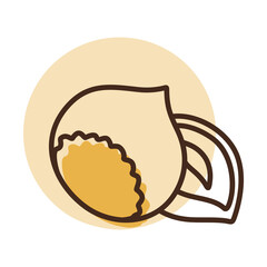 Hazelnut isolated design vector icon. Fruit sign