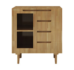 Modern wooden sideboard cabinet . Transparent. png