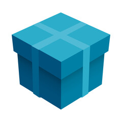 Stylized Isometric Gift Box Vector Icon
