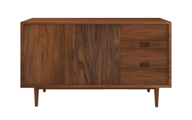 Rustic wooden cabinet drawer. Transparent. png