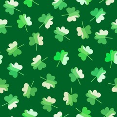 Cartoon clover floral seamless shamrock pattern for wrapping paper and kids clothes print and fabrics and festive
