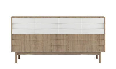 Wooden and white simple cabinet. Transparent. png