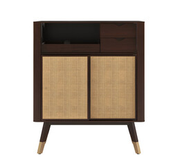Vintage wooden drawer sideboard. Transparent. png