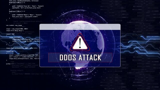 DDOS ATTACK and Earth Connections Network, Animation, Background, Loop, 4k

