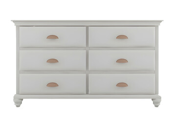 Vintage white drawer cabinet. Transparent. png