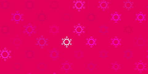 Dark pink vector backdrop with virus symbols.