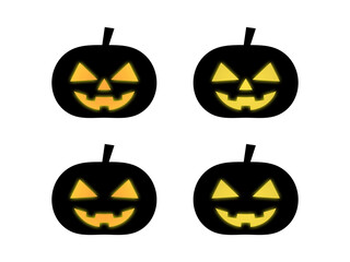 光るハロウィンかぼちゃセット：三角目：黒