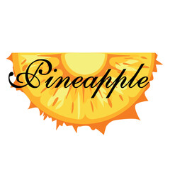 Slice of pineapple isolated on white background