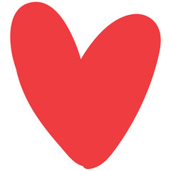 Heart doodle icon. Isolated hand drawn love symbol. PNG file with transparent background.
