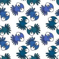 Fototapeta premium Animals cartoon seamless octopus pattern for wrapping paper and kids clothes print and fabrics and linens