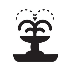 Garden park fountain water icon | Black Vector illustration |