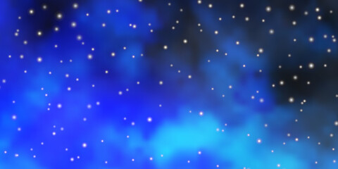 Dark BLUE vector pattern with abstract stars.