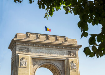 Monumental Triumphal Arch in Bucharest, Romania