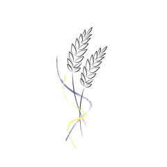 Pray for Ukraine sign. Vector isolated on white background	
