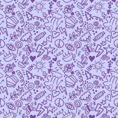 Chalkboard doodle cartoon seamless back to school pattern for kids clothes print and wrapping paper