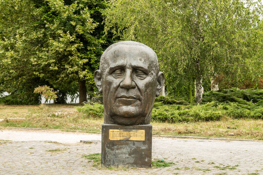 Bucharest, Romania Aug. 2022: Pierre Werner Statue, Luxembourgian politician in the Christian Social People's Party (CSV) who was the 18th Prime Minister from 1959 to 1974 and from 1979 to 1984.