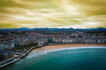 Donostia-San Sebastian located on the Bay of Biscay- aerial view 26
